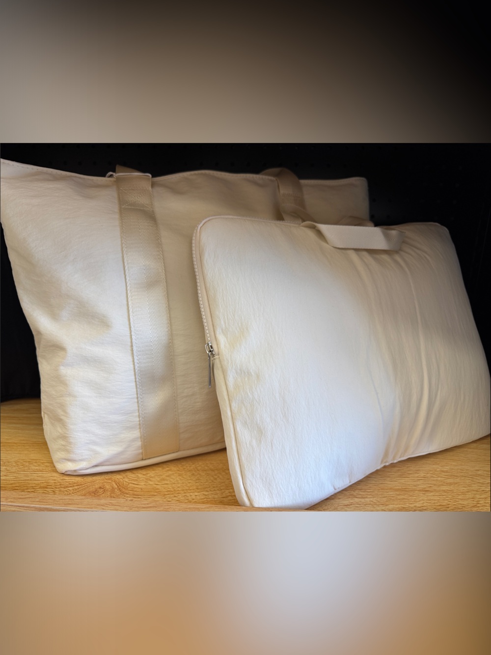 Neutral Cream Throw Pillow with Zippered Cover - Unbranded